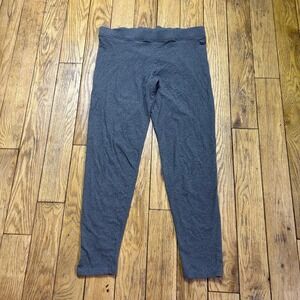 Victorias Secret PINK Charcoal Gray Cotton Blend Leggings Dog Logo Large L 07/13